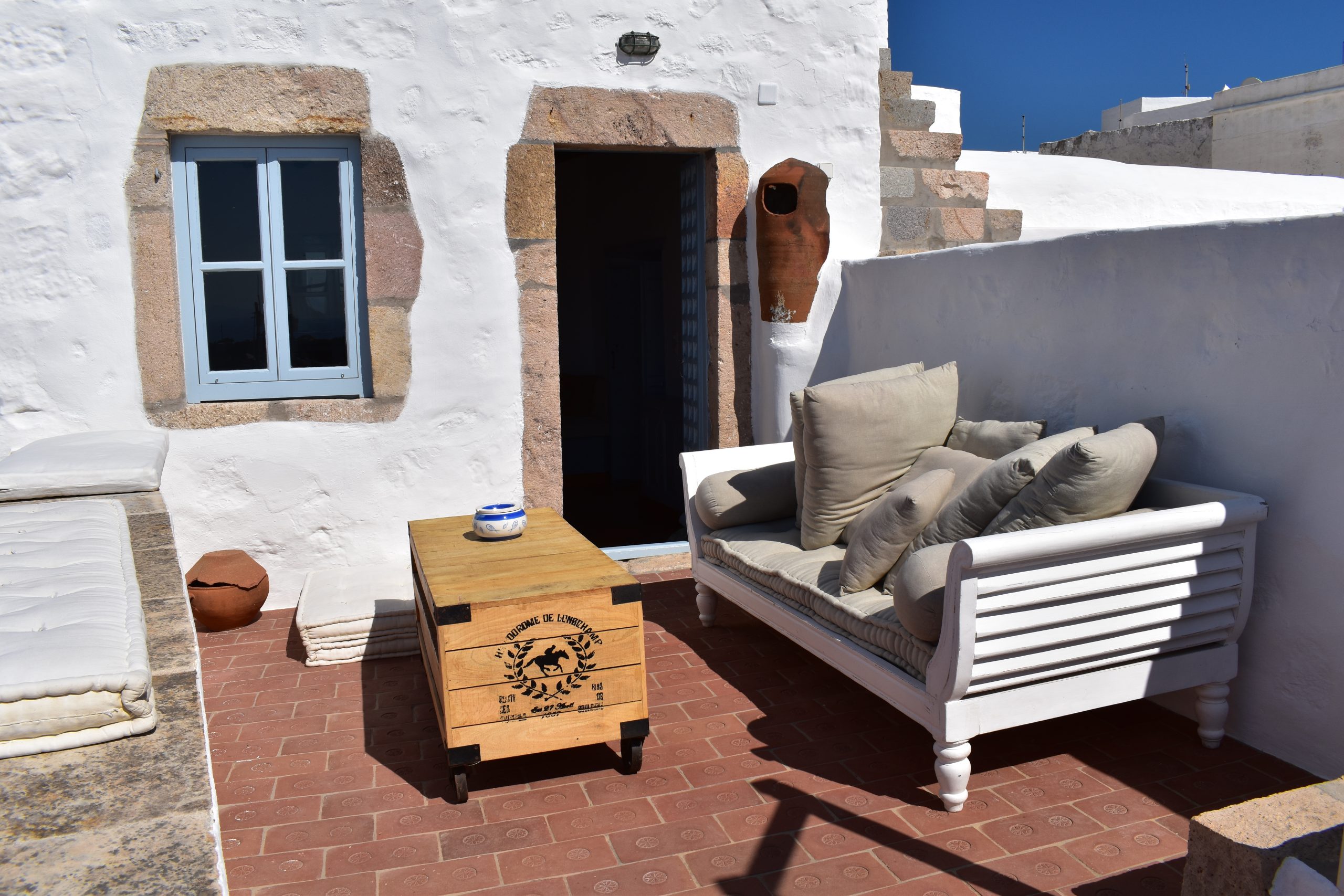 Boutique 19th-century house is a beautiful luxury rental located on top of Chora, Patmos, available on Azero Homes.